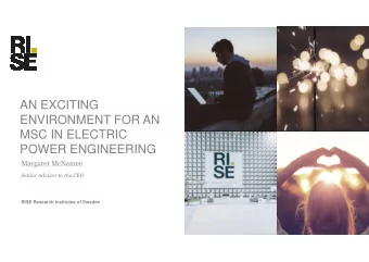 AN EXCITING  ENVIRONMENT FOR AN  MSC IN ELECTRIC  POWER ENGINEERING