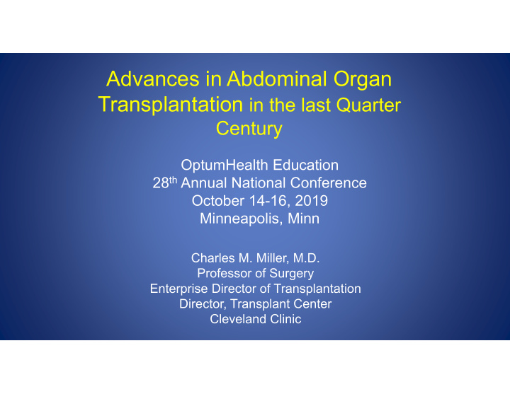 advances in abdominal organ