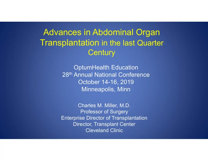 advances in abdominal organ