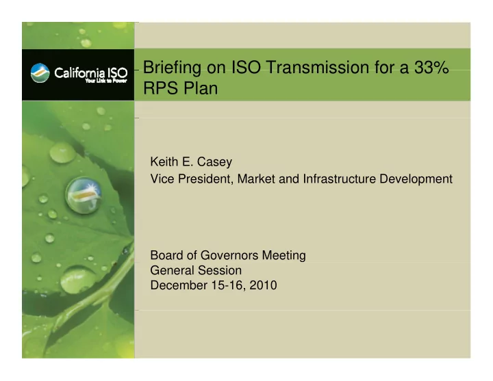 briefing on iso transmission for a 33 briefing on iso