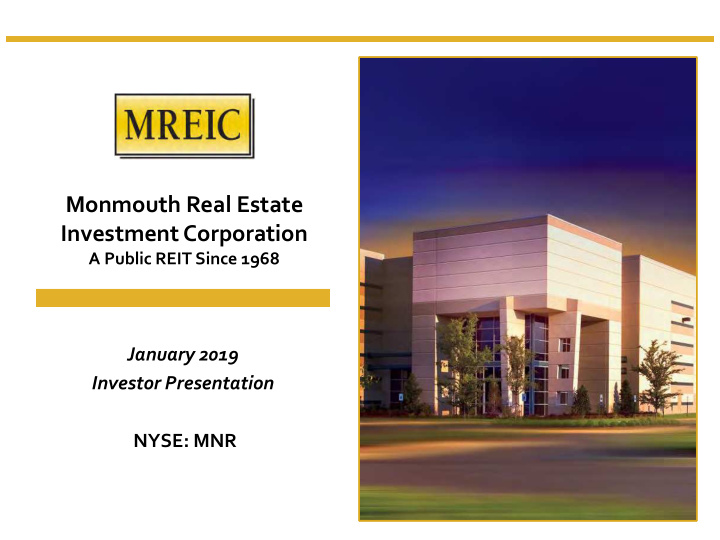 monmouth real estate investment corporation