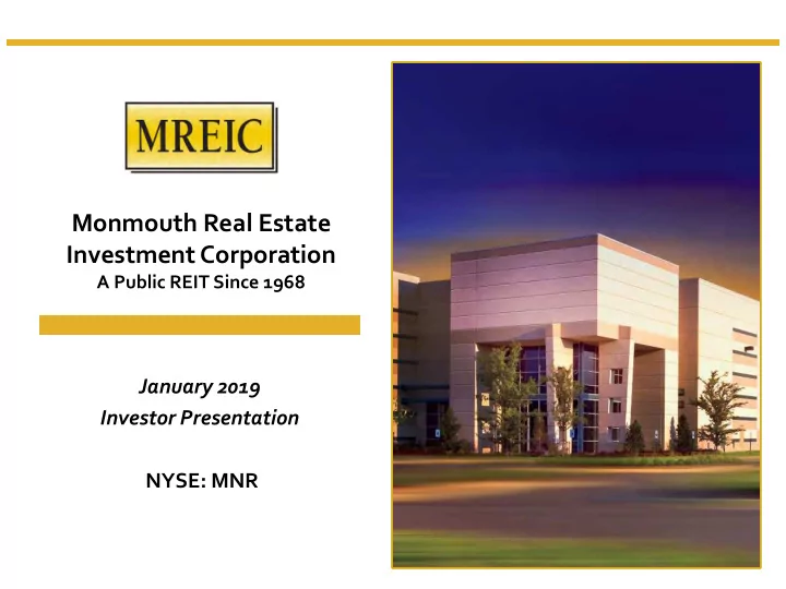 monmouth real estate investment corporation