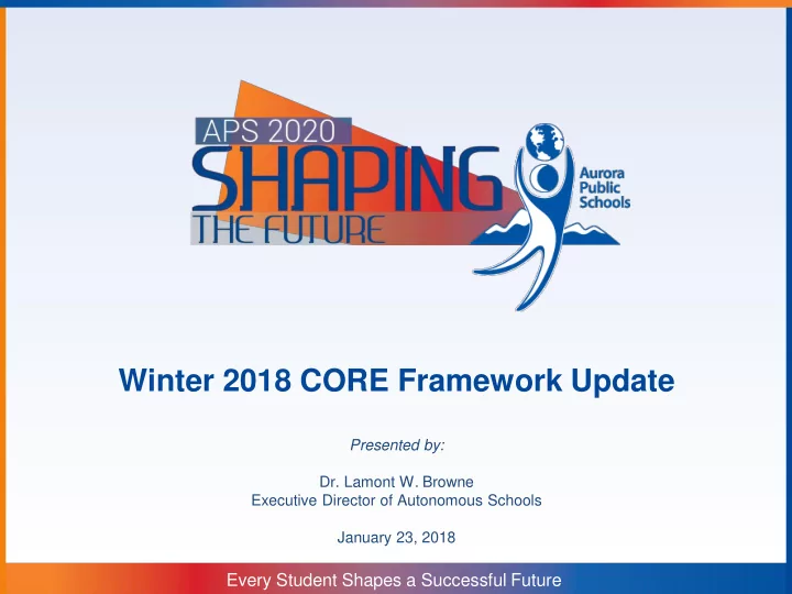 winter 2018 core framework update