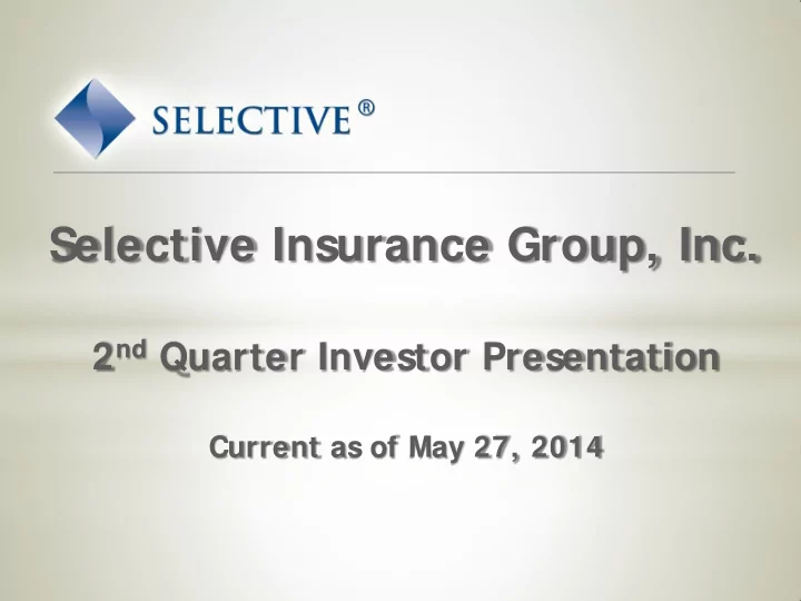 selective insurance group inc