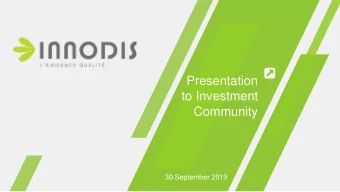 to Investment  Community  30 September 2019  Financial Highlights - Group  Revenue growth at Group