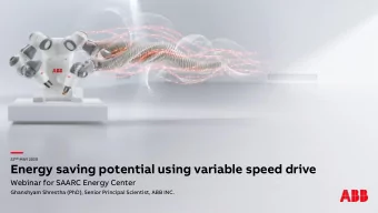 22 ND MAY 2020  Energy saving potential using variable speed drive  Webinar for SAARC Energy