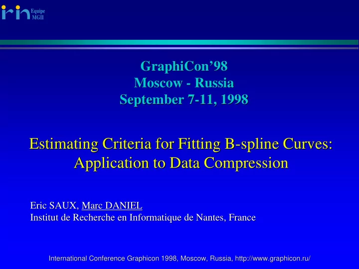 estimating criteria for for fitting fitting b b spline