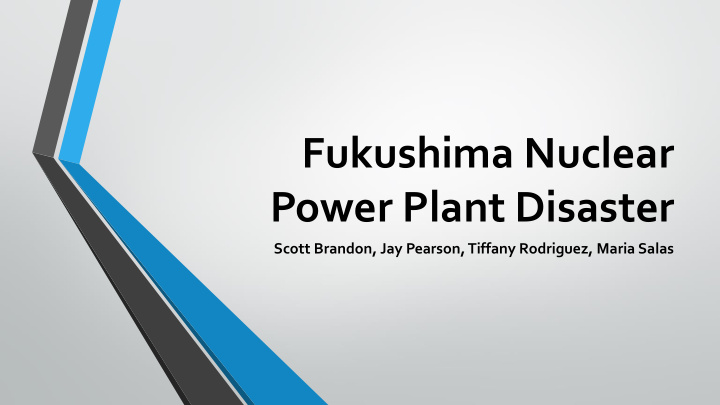 fukushima nuclear power plant disaster