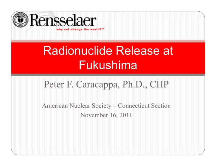 radionuclide release at fukushima