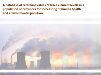 A database of reference values of trace element levels in a  population of provinces for