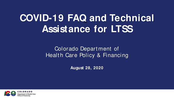 covid 19 faq and technical assistance for ltss