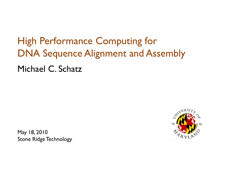 high performance computing for dna sequence alignment and