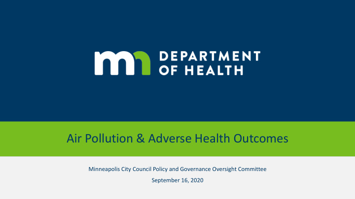 air pollution adverse health outcomes