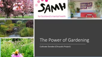 The Power of Gardening  Cultivate Dundee (Chrysalis Project)  Sue Black  Team Leader  Joyce  Hannah