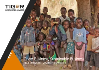 Good Busin  iness  ess, Su  Susta  tain  inable  able Busin  iness  ess  Brad Marwoo wood  AAMIG