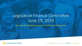 Legislative Finance Committee  June 19, 2019  Data Use for Targeting Increases in Institutional
