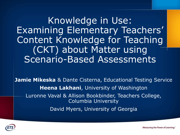 knowledge in use examining elementary teachers content