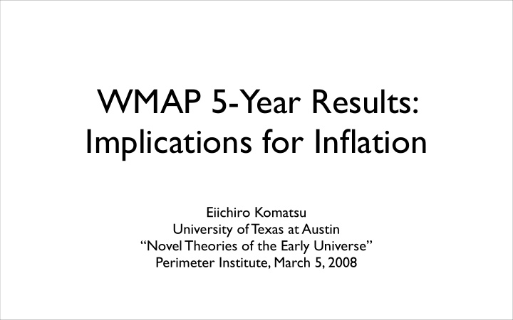 wmap 5 year results implications for inflation