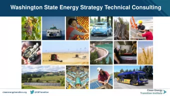 Washington State Energy Strategy Technical Consulting  cleanenergytransition.org  @CETransition  2
