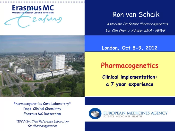 ron van schaik associate professor pharmacogenetics eur