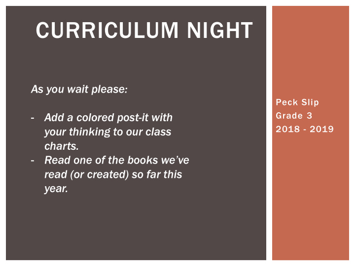 curriculum night