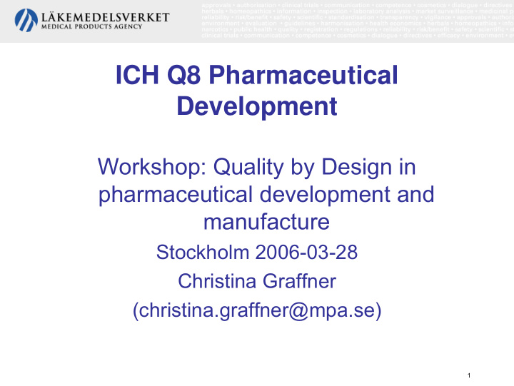 ich q8 pharmaceutical development