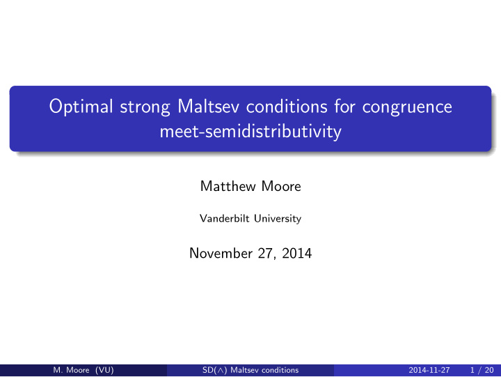 optimal strong maltsev conditions for congruence meet