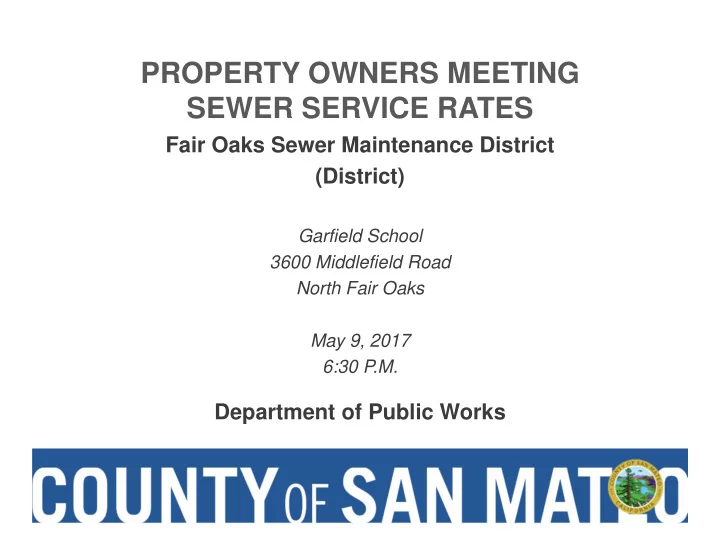 property owners meeting sewer service rates