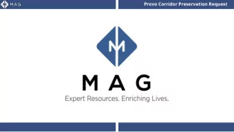 Provo Corridor Preservation Request  Provo  vo Corridor Preserv  ervati  ation  n Request  uest