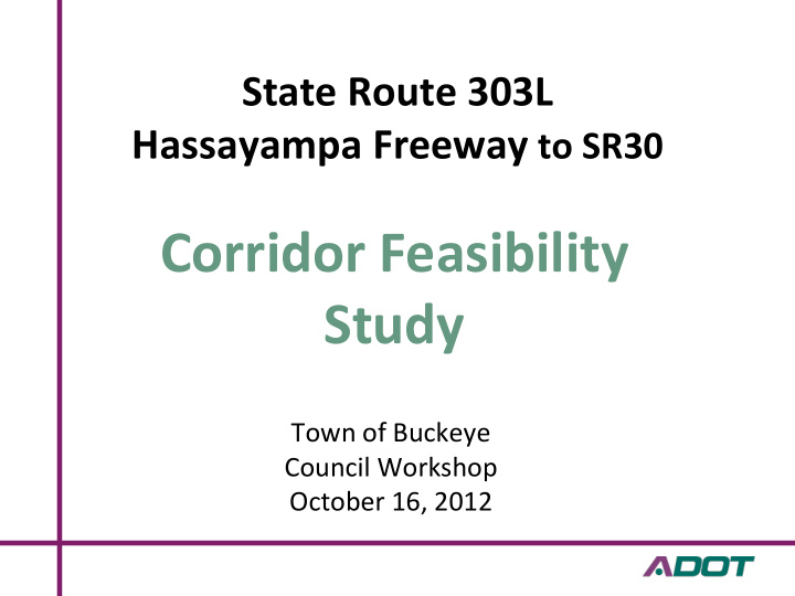 corridor feasibility study