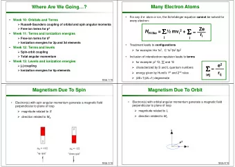 Ze  Ze  Free-ion terms for p 2