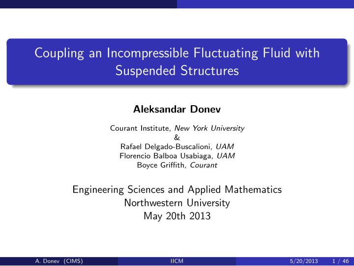 coupling an incompressible fluctuating fluid with