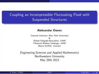 Coupling an Incompressible Fluctuating Fluid with  Suspended Structures  Aleksandar Donev Courant