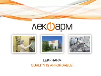 LEKPHARM  QUALITY IS AFFORDABLE!  LEKPHARM is a full circle manufacturing pharmaceutical company