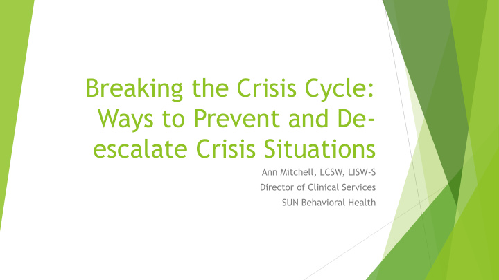 breaking the crisis cycle
