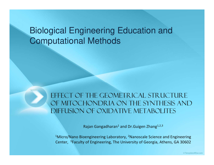 biological engineering education and computational methods