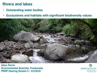 Rivers and lakes  Outstanding water bodies  Ecosystems and habitats with significant