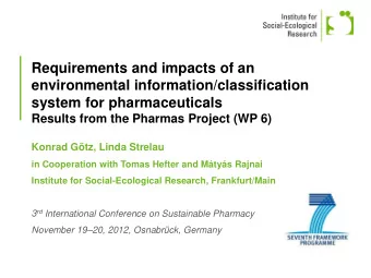 Requirements and impacts of an  environmental information/classification  system for