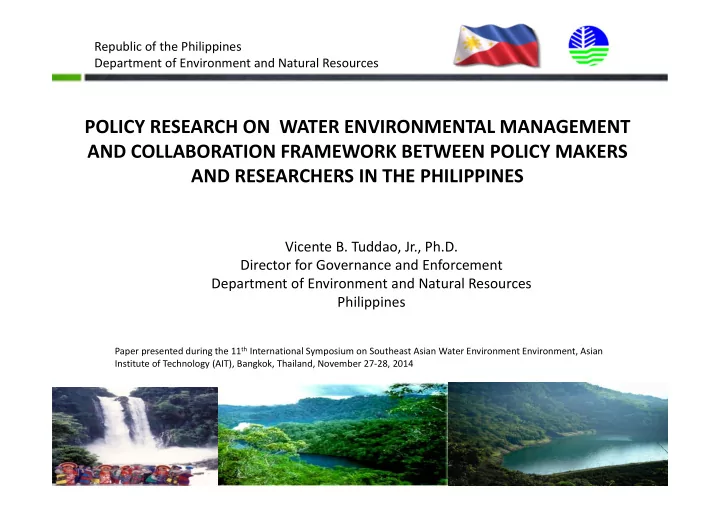 policy research on water environmental management and