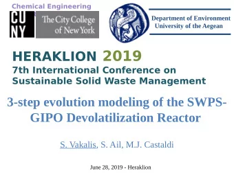 1. Introduction and Scope  The SWPS  GIPO process  Heat  Conversion of waste into syngas and