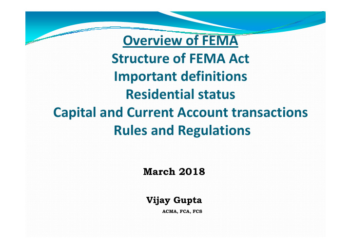 overview of fema structure of fema act important