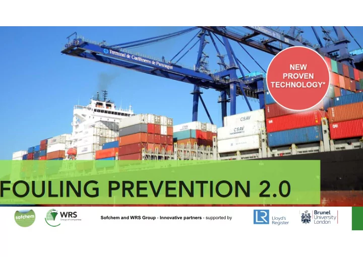 sofchem and wrs group innovative partners supported by