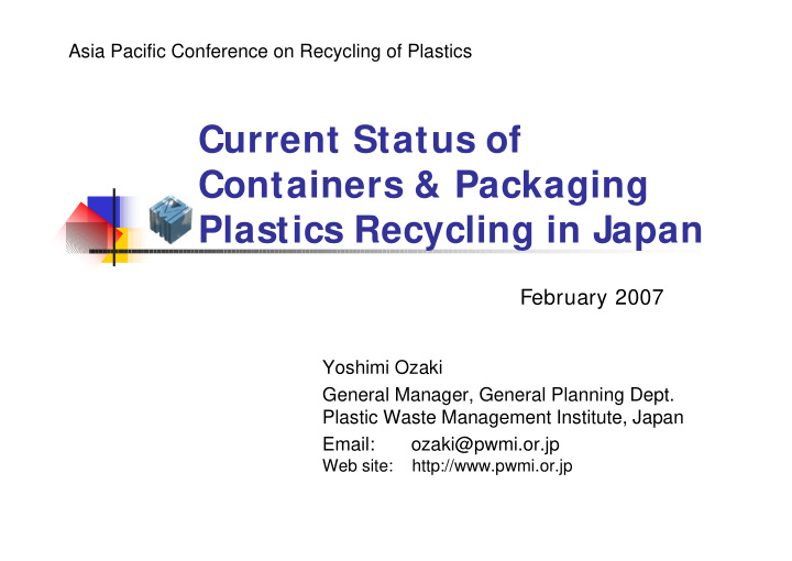 current status of containers packaging plastics recycling