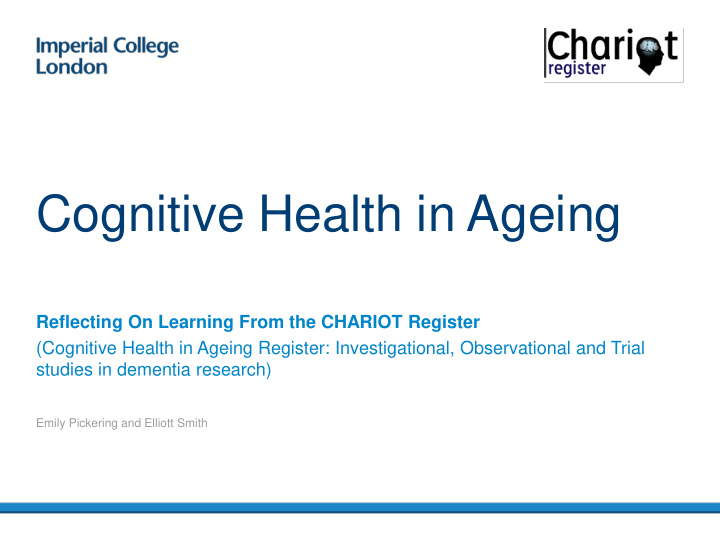 cognitive health in ageing