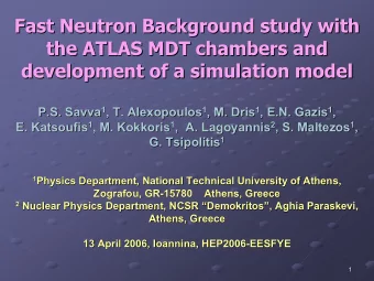 Fast Neutron Background study with  Fast Neutron Background study with  the ATLAS MDT chambers and