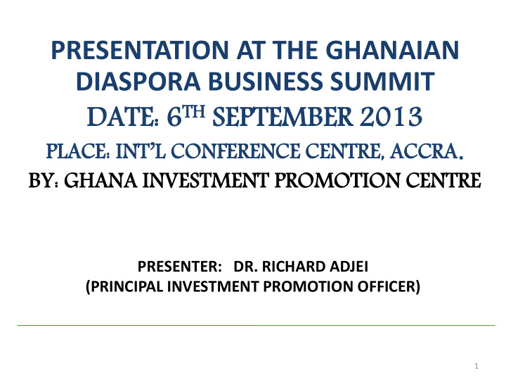 presentation at the ghanaian