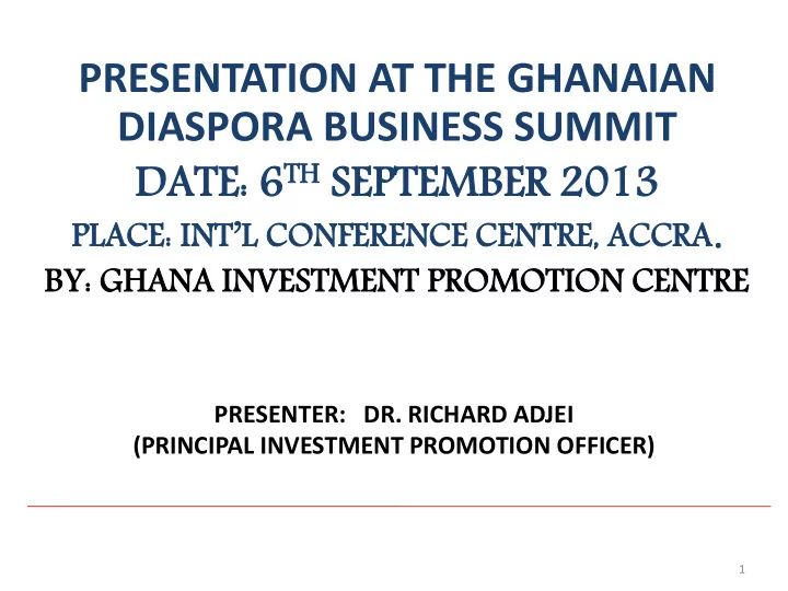 presentation at the ghanaian