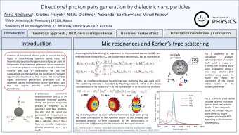 Directional photon pairs generation by dielectric nanoparticles Anna Nikolaeva 1 , Kristina Frizyuk