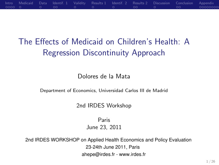 the effects of medicaid on children s health a regression