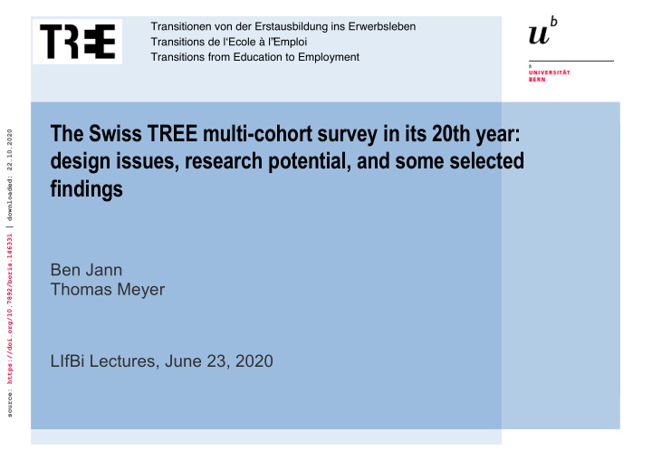 the swiss tree multi cohort survey in its 20th year